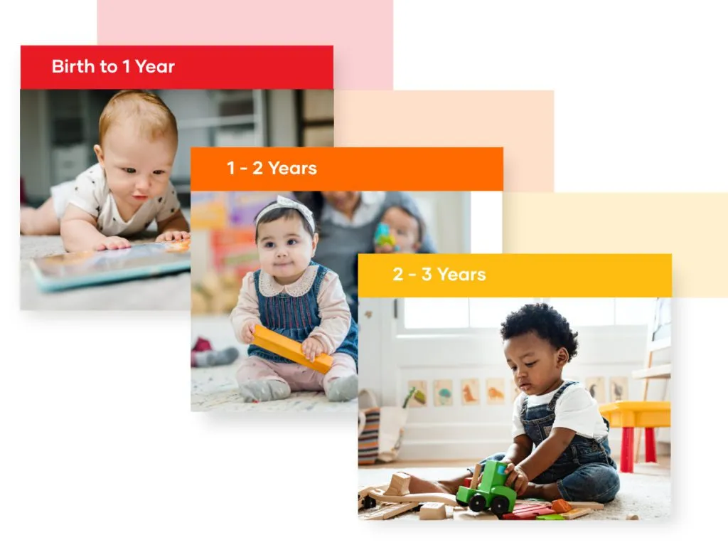 Group of infants, toddlers and twos broken out by color and age group