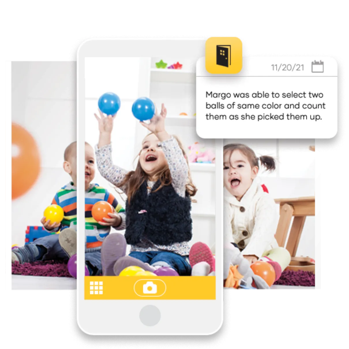 gold application documenting happy children playing